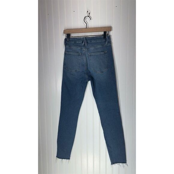 Good American Good Legs Raw Hem Skinny Jeans 10/30 High Rise Classic Minimalist - Picture 2 of 7